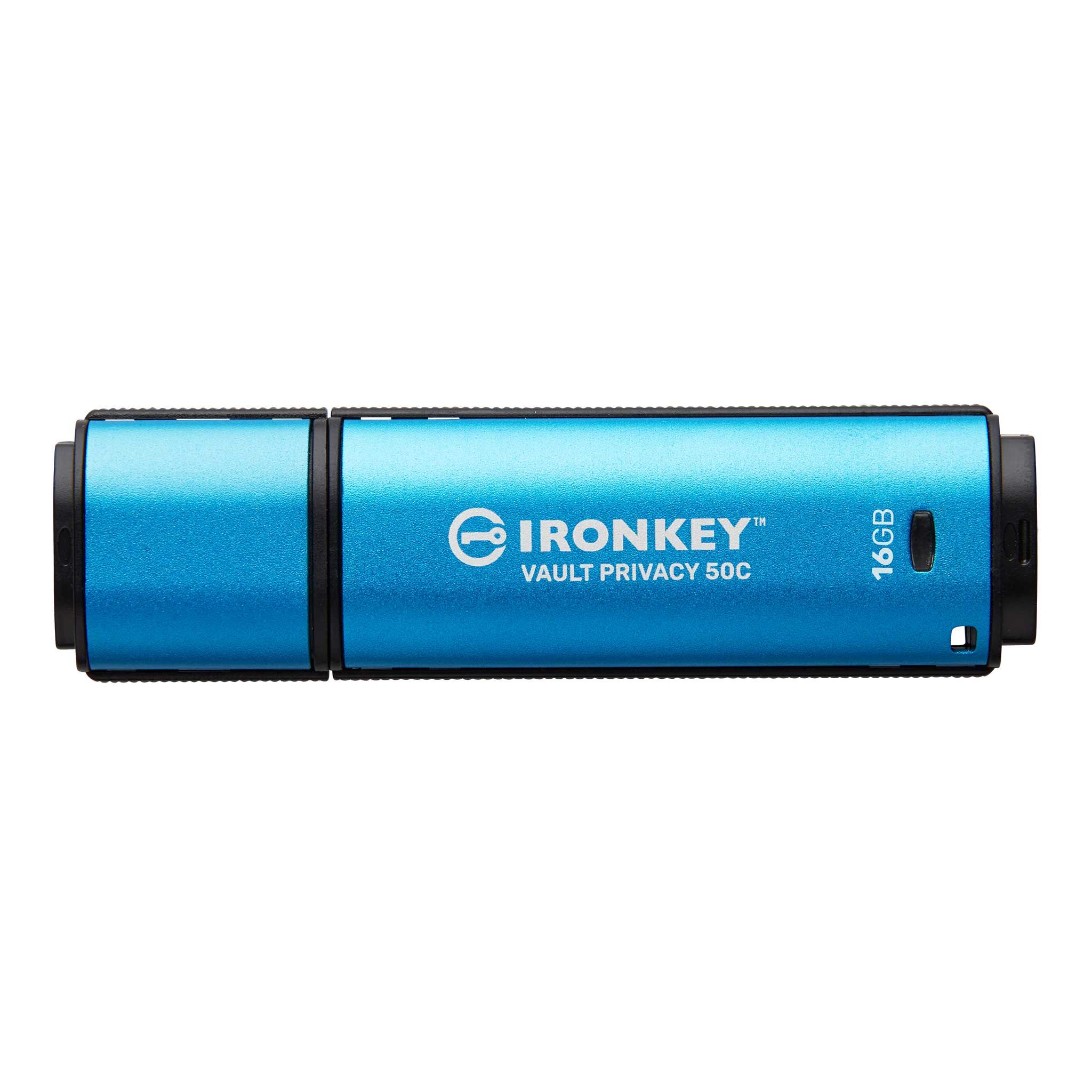 Kingston Technology Kingston IronKey VP50 - USB Flash Drive - 16GB - USB-C 3.2 Gen 1 - Black/Blue
