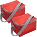 Merkloos Kleine koeltas rood - Set van 2x stuks - 3.3 liter - Polyester
