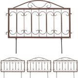 Sans marque 4 pièces bordure de jardin 46 x 57 cm - à planter dans le sol - design antique - marron