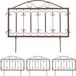 Sans marque 4 pièces bordure de jardin 46 x 57 cm - à planter dans le sol - design antique - marron