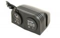 Fjord Outdoor Power Line Voltmeter + 2x USB Lader Opbouw Zwart