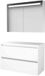 Basic Line Premium 46 Badkamermeubelset - 100 x 46 cm - Greeploos - 2 Lades - Wastafelblad - Spiegelkast met LED Verlichting - Ice White