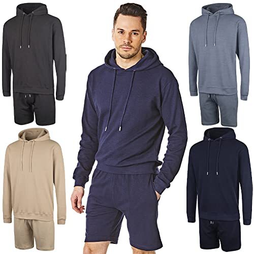 RIPT Performance RIPT Performance Heren Ript Hooded Top en Korte Loungewear Set, Navy, 2X-Large