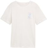 Tom Tailor - T-shirt met print - Maat M - off white