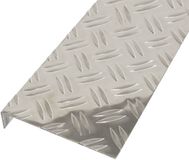 Alberts 462949 structuurplaat | ribbel-reliëf, gefacetteerd, L-vorm | aluminium, naturel | 1000 x 135 x 30 mm