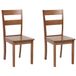 Beliani GEORGIA - Set van 2 eetkamerstoelen - Bruin - Rubberhout