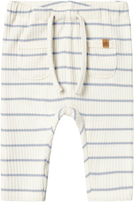 LIL' ATELIER NAME IT - NBMKAIL REG PANT LIL NOOS - Baby - Broeken - Maat 86 - Coconut Milk - Gestreept