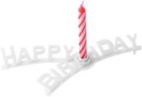 Fackelmann Set houder "happy birthday" en 8 verjaardagskaarsjes Rio Party