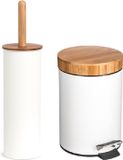 Zeller brosse WC et poubelle à pédale 3L - blanc