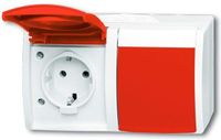 Busch-Jaeger ABB Busch-Jaeger 20/2 EW/DVN-54 BUS WCD RA DUBBEL HOR ROOD KD Wandcontactdoos