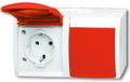 Busch-Jaeger ABB Busch-Jaeger 20/2 EW/DVN-54 BUS WCD RA DUBBEL HOR ROOD KD Wandcontactdoos
