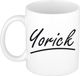 Bellatio Decorations Yorick Naam koffiemok - beker - met sierlijke letters - wit