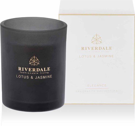 Riverdale Boutique Geurkaars Lotus & Jasmine - Wit - 9cm - 22 branduren