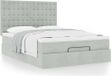 Prolenta Maison Exclusive - Ottomaans bedframe met matrassen, lichtgrijs, 140x200 cm, fluweel