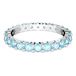 Swarovski Matrix ring, Ronde slijpvorm, Blauw, Rodium toplaag