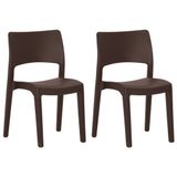 VidaXL Chaise de jardin 2 pièces Polypropylène Moka