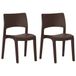 VidaXL Chaise de jardin 2 pièces Polypropylène Moka
