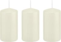 Trend Candles Bougie cylindrique/bougie tronc - 3x - blanc ivoire - 6 x 12 cm - 40 heures de combustion