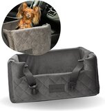 Velvet Silver - Orthopedic Dog Car Seat - 57x50cm - Washable - Handmade