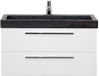BES LED Seville Badmeubelset 100 cm - Wit Hoogglans - Wastafel Hardsteen Wit Lucca