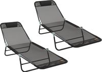 vidaXL Lit de jardin avec coussin textilène noir