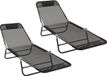 vidaXL Lit de jardin avec coussin textilène noir
