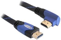 Delock HDMI Kabel - 3 meter - Zwart - Haaks - HDMI 2.0/1.4