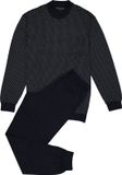 Schiesser GMBH Heren pyjama Katoen - Dark Sapphire - 100% katoenen mannen nachtkleding - 62 - Blauw