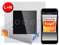 RTX Prise connectée Zigbee Touch Interrupteur 3 Circuits Noir
