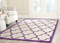Rechthoekig SAFAVIEH Cambridge CAM134 Ivory/Purple Hand-tufted Rectangular Rug 152 x 244 cm