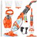 tillvex Aspirateur de piscine sans fil avec manche télescopique + filtre de rechange jusqu'à 15 m³, nettoyeur de piscine électrique avec filtre et 60 minutes d'autonomie, kit de nettoyage sans fil pour aspirateur à main (bleu