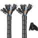 Kabelorganizer, 2 m, flexibele kabelorganizer, kabelopbouw voor kantoor en pc, zwart (25 mm)