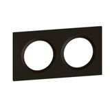 Legrand 600862 Dooxie Vierkante Plaat - Afdekplaat voor Stopcontacten en Schakelaars - 2 Posten - Zwart Fluweel