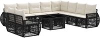 vidaXL Tuinbank Set Zwart en Crème Wit Polyrattan