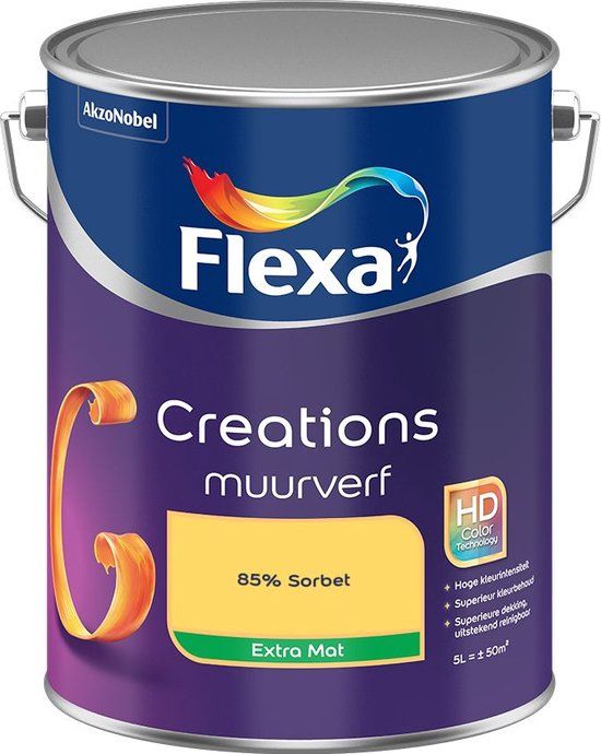 FLEXA Creations Muurverf - Extra Mat - 85% Sorbet - 5 liter