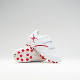 Gilbert Sidestep X20 Chaussures de rugby Enfants Velcro Blanc Rouge