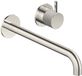 Hotbath Cobber X - Wastafelmengkraan - zonder Waste - Laag - Geborsteld Nikkel - Inbouw - Nikkel - V02