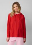 s.Oliver - Vrouwen - Zacht sweatshirt met capuchon en zijsplitten - Rood