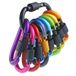 IEBUOBO 10 stuks aluminium D-ring sleutelhangers wandelclips vergrendeling karabijnhaak voor wandelen, kamperen, vissen en buitengebruik, clips met schroefpoort veelkleurig