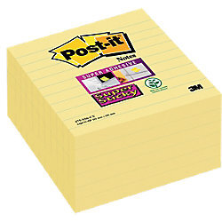 Post-it Super Sticky Zelfklevende notes Geel Gelinieerd 101 x 101 mm 70 gm 6 stuks à 90 vellen