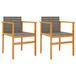 VidaXL Tuinstoelen 2 stuks Acaciahout Polyrattan Staal Grijs