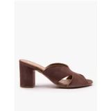 Ryłko mules à talon en suède pour femmes