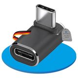 Sonero USB-C stekker op 90° hoek USB-C bus (1), adapter, USB-C adapter, 40 Gbps, 240 W, 8 K60 Hz, aluminium behuizing, zwart