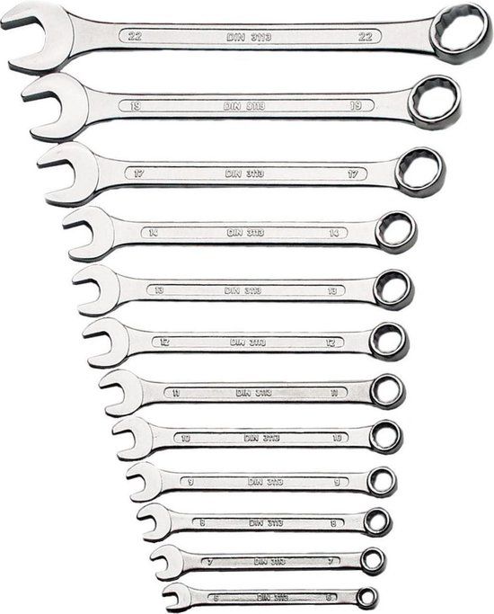 BRÜDER MANNESMANN Steeksleutelset - 6-delig - 6 t/m 14, 17, 19 en 22 mm