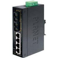 PLANET ISW-621T - Switch - 4 x 10/100 + 2 x 100Base-FX - monteerbaar op DIN-rails, wandbevestiging - gelijkstroom