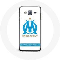 Maniacase Hoesje voor Samsung Galaxy j5 Olympique de Marseille Logo witte achtergrond