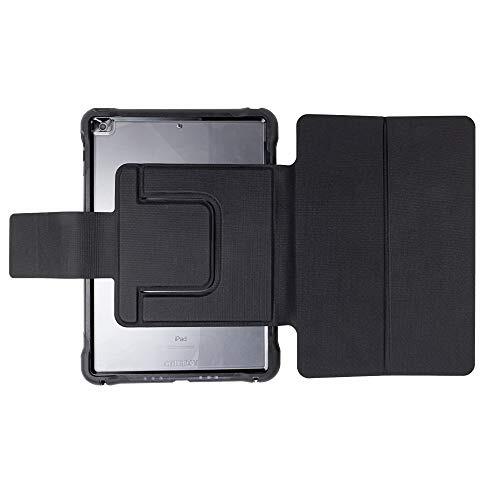 OtterBox Unlimited Foliohoes voor iPad 10,2-Inch (7e gen / 8e gen / 9e gen), schokbestendig, ingebouwde schermbeschermer, getest volgens militaire standaard, Zwart/Transparant , Geen Retailverpakking