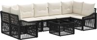 vidaXL Tuinbank - Set - 8 - st - Zwart - poly - rattan