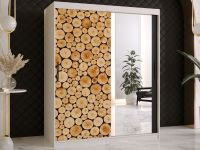 SOSNY Armoire 2 portes coulissantes 150 cm blanc avec miroir