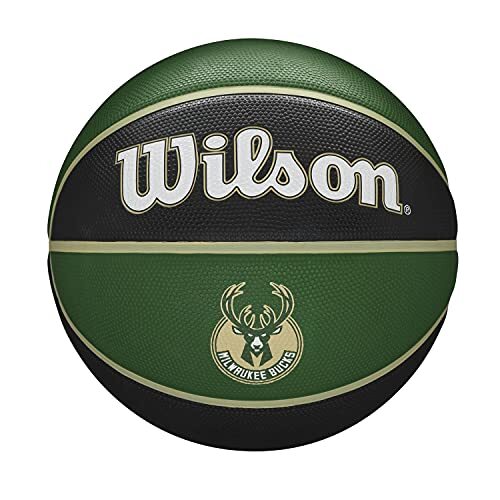 Wilson Basketball NBA TEAM TRIBUTE, MILWAUKEE BUCKS, Outdoor, rubber, maat: 7